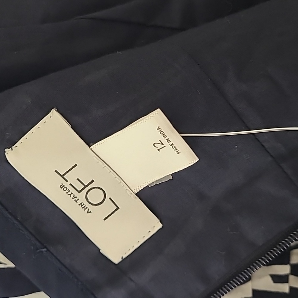 LOFT Women's Elegant Blue and White Strappy Lined Dress - Size‎ 12 NEW WITH TAGS - Picture 11 of 13